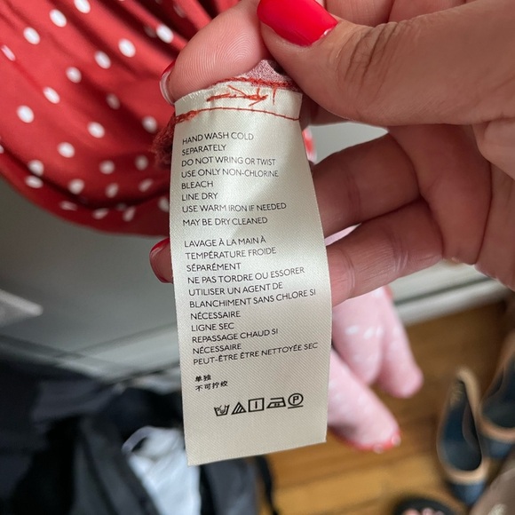 Anthropologie Red and White Polka Dot Dress - Picture 6 of 6